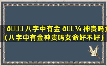 🐕 八字中有金 🌼 神贵吗女命（八字中有金神贵吗女命好不好）